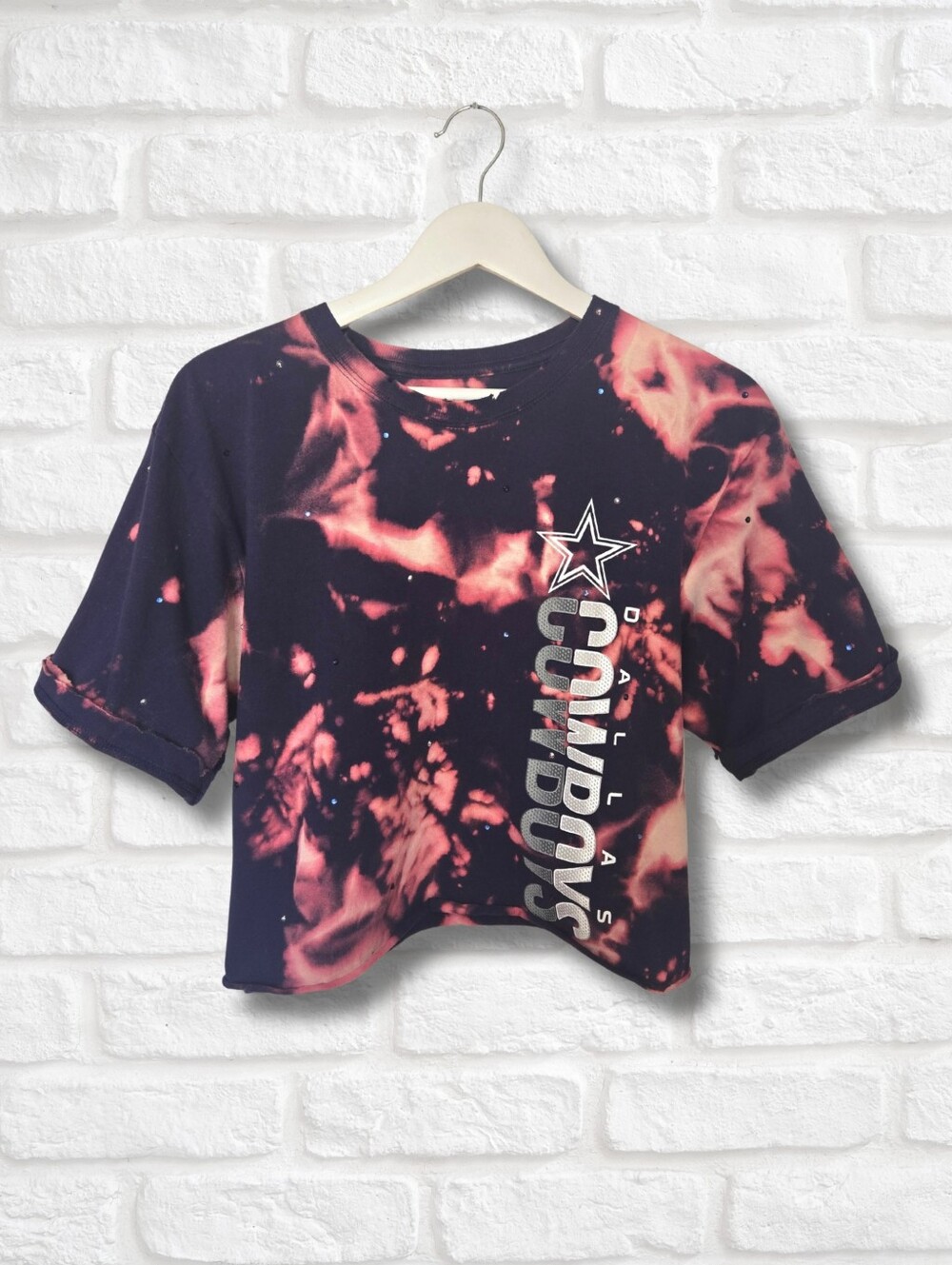 Dallas Cowboys Crop Top W/Rhinestones